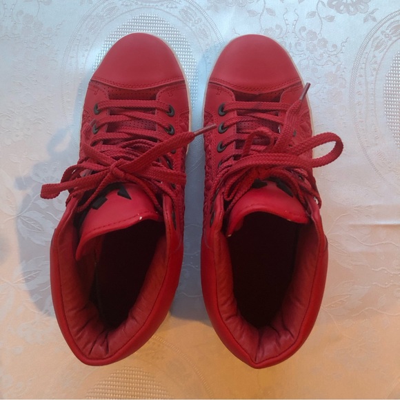 Miggy Vintage Red High-Top Sneakers Men’s Size 9 Lace-Up Life-Style Casual Shoes - Picture 2 of 16